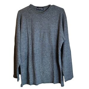 Adventure Men's Grey Short Sleeve Ribbed Knit Crew Neck Shirt Heathered Gray Med